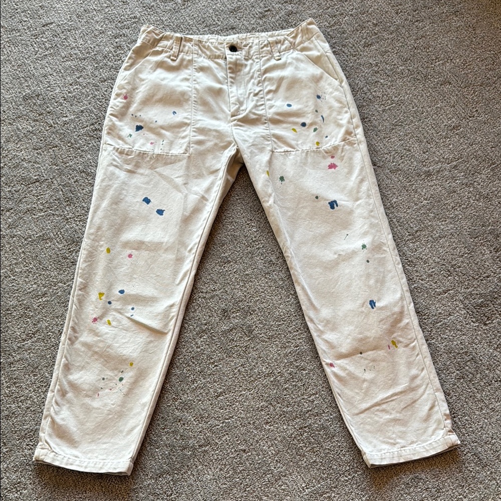 Denham Jeans Cream with paint splatter